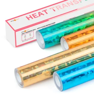 Cricut-kompatibel: Farbverlauf-Bügelfolie Regenbogen – 30 x 150 cm Flexfolie für T-Shirts, Caps & DIY-Textildesigns